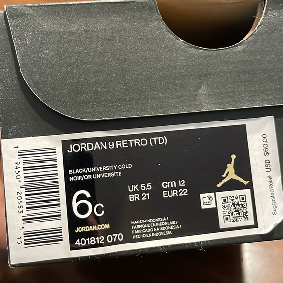 Jordan 9 Retro (TD) - Picture 6 of 6